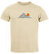 Herren T-Shirt mit Berg Print Grafikshirt mit Sonne Linien-Design Baumwolle Outdoor Style Naturmotiv für Freizeit Urlaub Neverless®preview