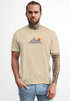 Herren T-Shirt mit Berg Print Grafikshirt mit Sonne Linien-Design Baumwolle Outdoor Style Naturmotiv für Freizeit Urlaub Neverless®preview