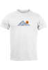 Herren T-Shirt mit Berg Print Grafikshirt mit Sonne Linien-Design Baumwolle Outdoor Style Naturmotiv für Freizeit Urlaub Neverless®preview