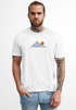 Herren T-Shirt mit Berg Print Grafikshirt mit Sonne Linien-Design Baumwolle Outdoor Style Naturmotiv für Freizeit Urlaub Neverless®preview