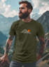 Herren T-Shirt mit Berg Print Grafikshirt mit Sonne Linien-Design Baumwolle Outdoor Style Naturmotiv für Freizeit Urlaub Neverless®preview