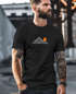 Herren T-Shirt mit Berg Print Grafikshirt mit Sonne Linien-Design Baumwolle Outdoor Style Naturmotiv für Freizeit Urlaub Neverless®preview