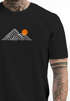 Herren T-Shirt mit Berg Print Grafikshirt mit Sonne Linien-Design Baumwolle Outdoor Style Naturmotiv für Freizeit Urlaub Neverless®preview