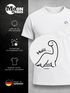 Herren T-Shirt mit Brusttasche Dinosaurier Brustprint Lustig Fun-Shirt Freizeitshirt für Männer Moonworks®preview