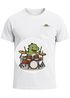 Herren T-Shirt mit Brusttasche Dinosaurier Schlagzeug Fun-Shirt Musikfans Festival Outfit Männer Moonworks®preview