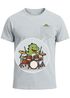 Herren T-Shirt mit Brusttasche Dinosaurier Schlagzeug Fun-Shirt Musikfans Festival Outfit Männer Moonworks®preview