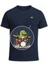 Herren T-Shirt mit Brusttasche Dinosaurier Schlagzeug Fun-Shirt Musikfans Festival Outfit Männer Moonworks®preview