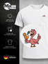 Herren T-Shirt mit Brusttasche Flamingo Print Fun-Shirt Spritz Orange Freizeitshirt Lustig Männer Moonworks®preview