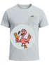 Herren T-Shirt mit Brusttasche Flamingo Print Fun-Shirt Spritz Orange Freizeitshirt Lustig Männer Moonworks®preview