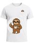 Herren T-Shirt mit Brusttasche Fun-Shirt Brustprint Faultier Kaffee Freizeitshirt lustig Moonworks®preview