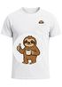 Herren T-Shirt mit Brusttasche Fun-Shirt Brustprint Faultier Kaffee Freizeitshirt lustig Moonworks®preview