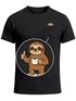 Herren T-Shirt mit Brusttasche Fun-Shirt Brustprint Faultier Kaffee Freizeitshirt lustig Moonworks®preview