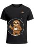 Herren T-Shirt mit Brusttasche Fun-Shirt Brustprint Faultier Kaffee Freizeitshirt lustig Moonworks®preview
