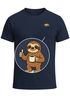 Herren T-Shirt mit Brusttasche Fun-Shirt Brustprint Faultier Kaffee Freizeitshirt lustig Moonworks®preview