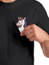 Herren T-Shirt mit Brusttasche Fun-Shirt Einhorn Freizeitshirt Männer mit witzigem Brustlogo Moonworks®preview