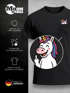 Herren T-Shirt mit Brusttasche Fun-Shirt Einhorn Freizeitshirt Männer mit witzigem Brustlogo Moonworks®preview