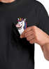 Herren T-Shirt mit Brusttasche Fun-Shirt Einhorn Freizeitshirt Männer mit witzigem Brustlogo Moonworks®preview