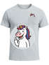 Herren T-Shirt mit Brusttasche Fun-Shirt Einhorn Freizeitshirt Männer mit witzigem Brustlogo Moonworks®preview