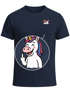 Herren T-Shirt mit Brusttasche Fun-Shirt Einhorn Freizeitshirt Männer mit witzigem Brustlogo Moonworks®preview