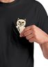 Herren T-Shirt mit Brusttasche Fun-Shirt Katze Lustig Mittelfinger Statement Moonworks®preview