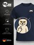 Herren T-Shirt mit Brusttasche Fun-Shirt Katze Lustig Mittelfinger Statement Moonworks®preview