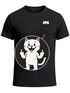 Herren T-Shirt mit Brusttasche Fun-Shirt Katzenbesitzer Mittelfinger lustige Tierprints Logoprint Moonworks®preview