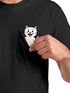 Herren T-Shirt mit Brusttasche Fun-Shirt Katzenbesitzer Mittelfinger lustige Tierprints Logoprint Moonworks®preview
