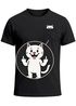 Herren T-Shirt mit Brusttasche Fun-Shirt Katzenbesitzer Mittelfinger lustige Tierprints Logoprint Moonworks®preview