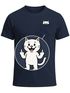 Herren T-Shirt mit Brusttasche Fun-Shirt Katzenbesitzer Mittelfinger lustige Tierprints Logoprint Moonworks®preview