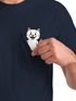 Herren T-Shirt mit Brusttasche Fun-Shirt Katzenbesitzer Mittelfinger lustige Tierprints Logoprint Moonworks®preview
