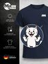 Herren T-Shirt mit Brusttasche Fun-Shirt Katzenbesitzer Mittelfinger lustige Tierprints Logoprint Moonworks®preview