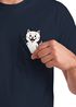 Herren T-Shirt mit Brusttasche Fun-Shirt Katzenbesitzer Mittelfinger lustige Tierprints Logoprint Moonworks®preview