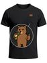 Herren T-Shirt mit Brusttasche Fun-Shirt mit Bär Brustprint Aufdruckl lustig Daumen hoch Moonworks®preview