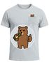 Herren T-Shirt mit Brusttasche Fun-Shirt mit Bär Brustprint Aufdruckl lustig Daumen hoch Moonworks®preview