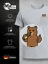 Herren T-Shirt mit Brusttasche Fun-Shirt mit Bär Brustprint Aufdruckl lustig Daumen hoch Moonworks®preview