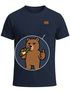 Herren T-Shirt mit Brusttasche Fun-Shirt mit Bär Brustprint Aufdruckl lustig Daumen hoch Moonworks®preview