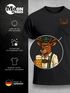 Herren T-Shirt mit Brusttasche Grantler Ochse Hirsch Maßkrug Bier Trachtenlook Ersatz Tracht für das Oktoberfest Fun-Shirt Moonworks®preview
