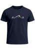 Herren T-Shirt mit Camping Print Freizeitshirt Grafik Lineart Berge Sonne Sommer Fashion Streetstyle Kurzarm Baumwolle Neverless®preview