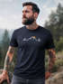 Herren T-Shirt mit Camping Print Freizeitshirt Grafik Lineart Berge Sonne Sommer Fashion Streetstyle Kurzarm Baumwolle Neverless®preview