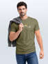 Herren T-Shirt mit Camping Print Freizeitshirt Grafik Lineart Berge Sonne Sommer Fashion Streetstyle Kurzarm Baumwolle Neverless®preview