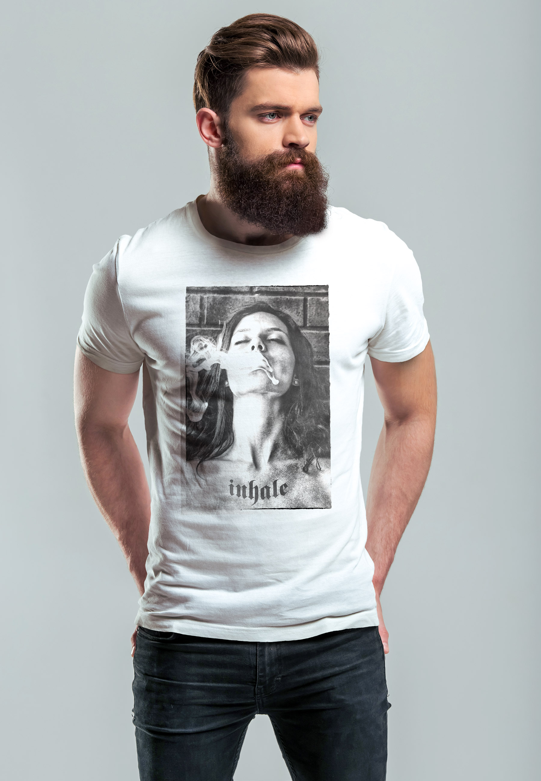 T-shirt Homme Motard Neverless - Design Ailes De Moteur, Coupe Slim Fit - 100% Coton