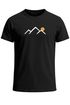 Herren T-Shirt mit minimalistischem Bergmotiv Outdoor Natur Grafikshirt Kurzarm Baumwolle Sommer Fashion Streetstyle Neverless®preview