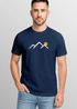 Herren T-Shirt mit minimalistischem Bergmotiv Outdoor Natur Grafikshirt Kurzarm Baumwolle Sommer Fashion Streetstyle Neverless®preview
