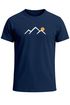 Herren T-Shirt mit minimalistischem Bergmotiv Outdoor Natur Grafikshirt Kurzarm Baumwolle Sommer Fashion Streetstyle Neverless®preview