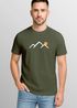 Herren T-Shirt mit minimalistischem Bergmotiv Outdoor Natur Grafikshirt Kurzarm Baumwolle Sommer Fashion Streetstyle Neverless®preview