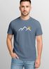 Herren T-Shirt mit minimalistischem Bergmotiv Outdoor Natur Grafikshirt Kurzarm Baumwolle Sommer Fashion Streetstyle Neverless®preview