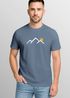 Herren T-Shirt mit minimalistischem Bergmotiv Outdoor Natur Grafikshirt Kurzarm Baumwolle Sommer Fashion Streetstyle Neverless®preview