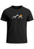 Herren T-Shirt mit minimalistischem Bergmotiv Outdoor Natur Grafikshirt Kurzarm Baumwolle Sommer Fashion Streetstyle Neverless®preview