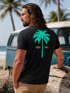 Herren T-Shirt mit Palmen-Print Baumwollstoff und Grafik Aufdruck Sommer Fashion Streetstyle Neverless®preview