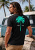 Herren T-Shirt mit Palmen-Print Baumwollstoff und Grafik Aufdruck Sommer Fashion Streetstyle Neverless®preview